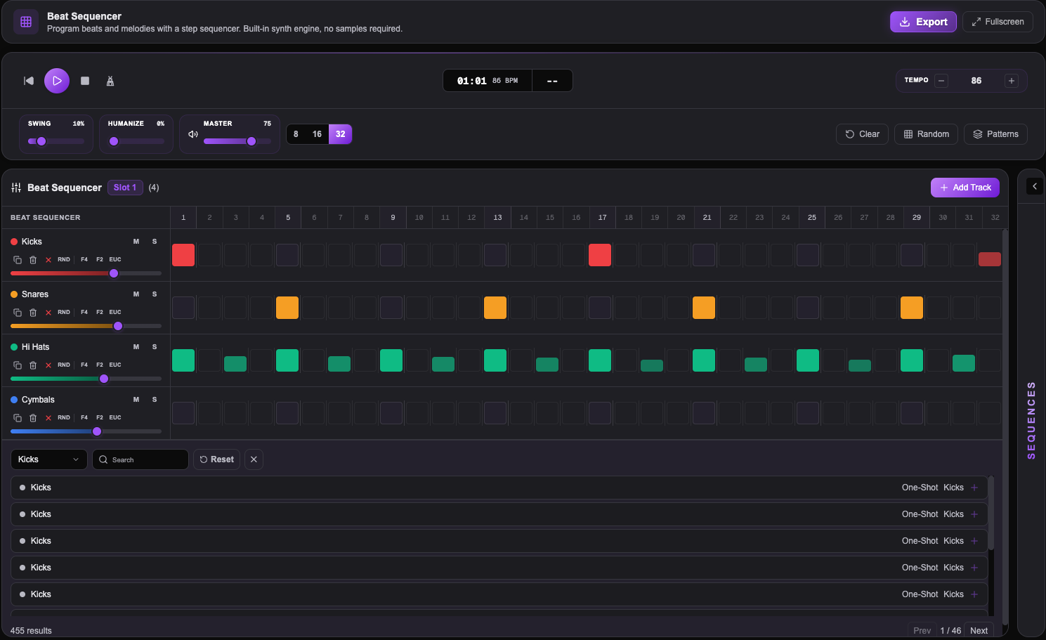 LoopDilla Beat Maker - Full Interface